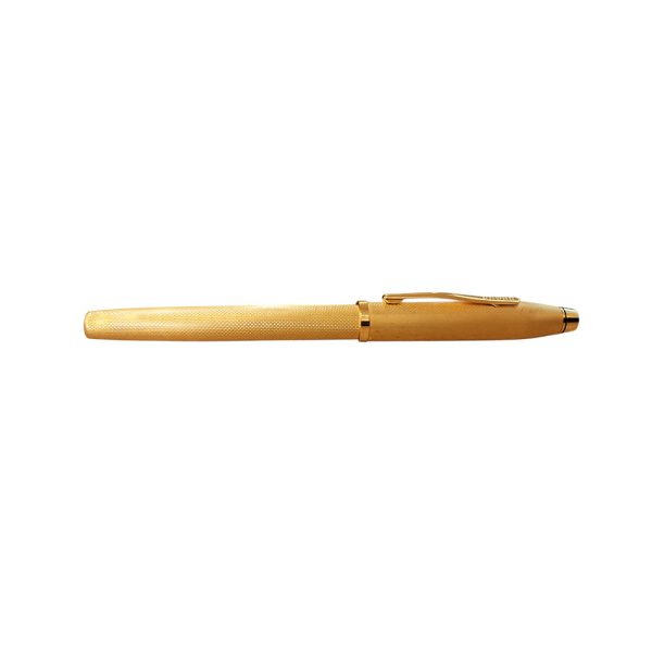 Cross Century II Polished 23Kt Gold-Plated Engraved Diamond Pattern Rollerball Pen