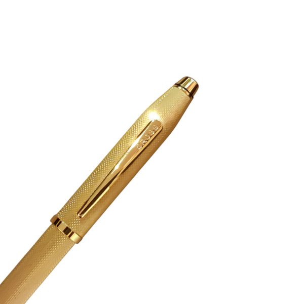 Cross Century II Polished 23Kt Gold-Plated Engraved Diamond Pattern Rollerball Pen