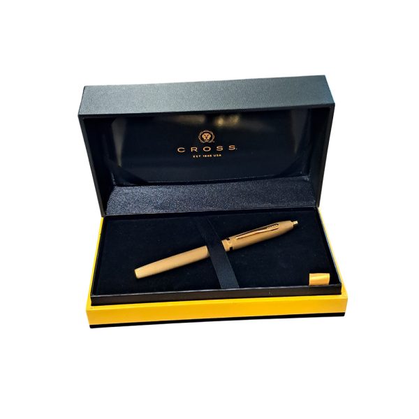 Cross Century II Polished 23Kt Gold-Plated Engraved Diamond Pattern Rollerball Pen