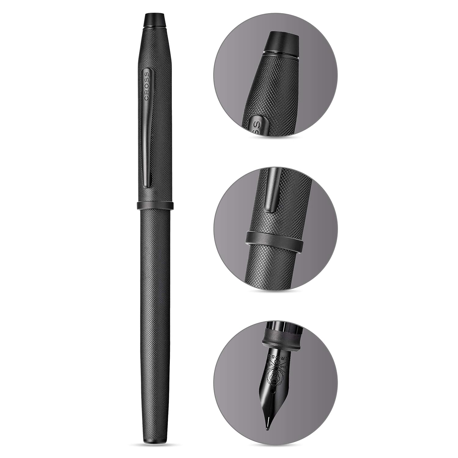 Cross Century 2 Black micro knurl Ballpoint pen with matte black