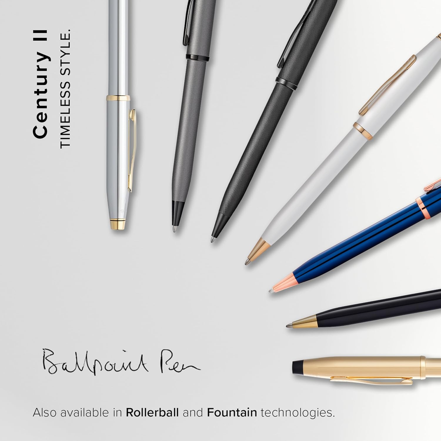 Cross Century 2 Black micro knurl Ballpoint pen with matte black
