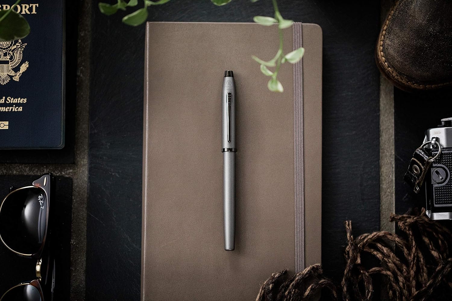 Cross Century II Gunmetal Gray Fountain Pen with Black  MEDIUM NIB