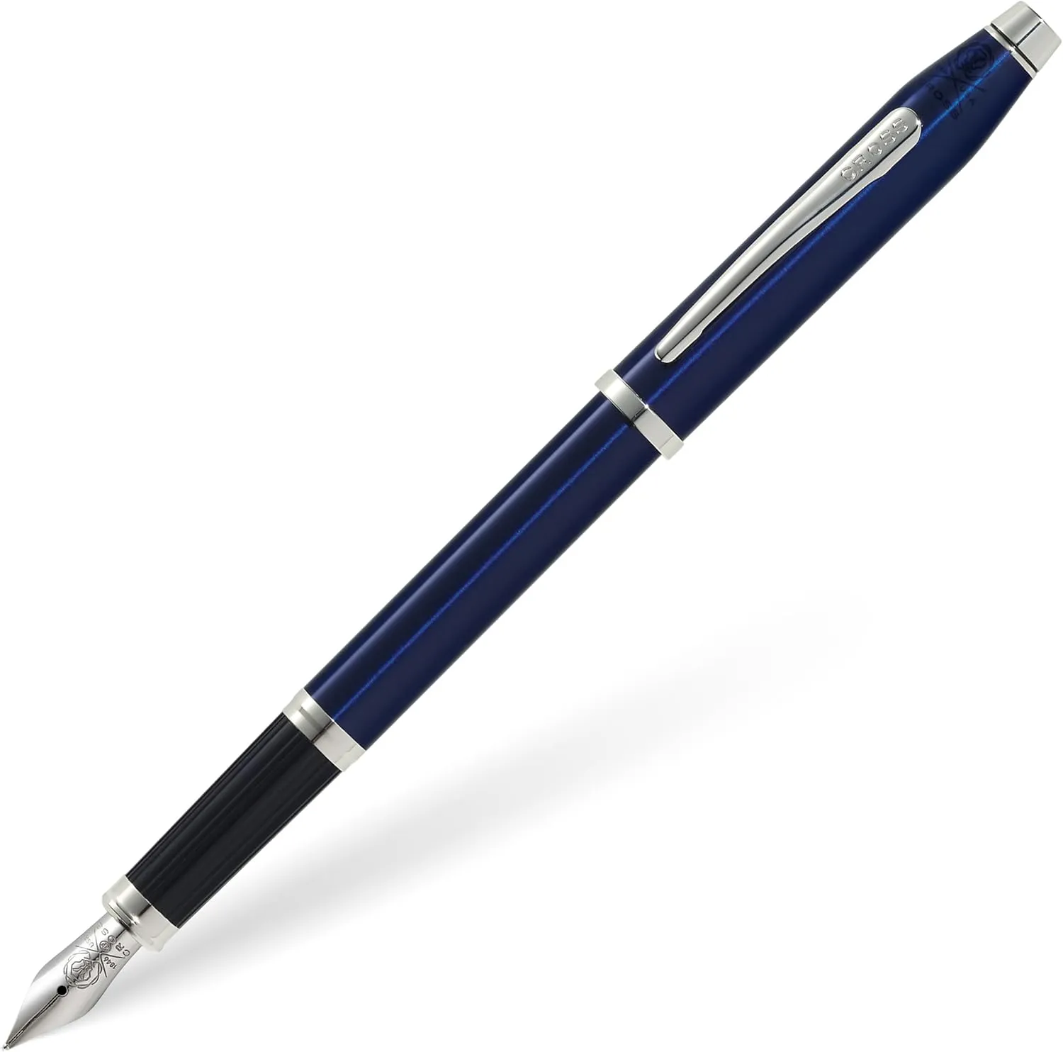 Cross Century II Clear Blue Chrome Fine Nib Fountain Pen