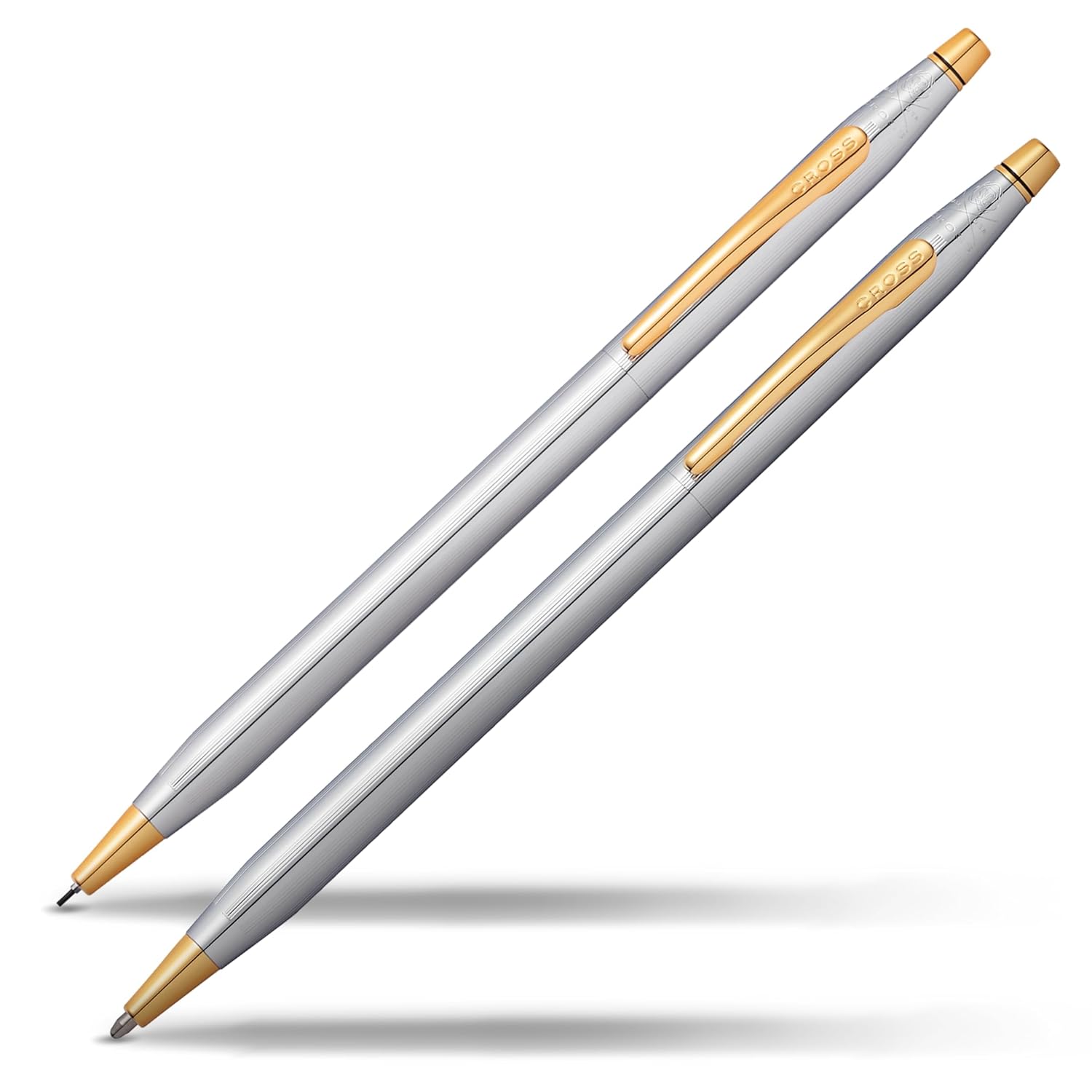 Cross Classic Century Medalist Chrome Ballpoint Pen & 0.7mm Pencil with 23KT Gold-Plated Appointments