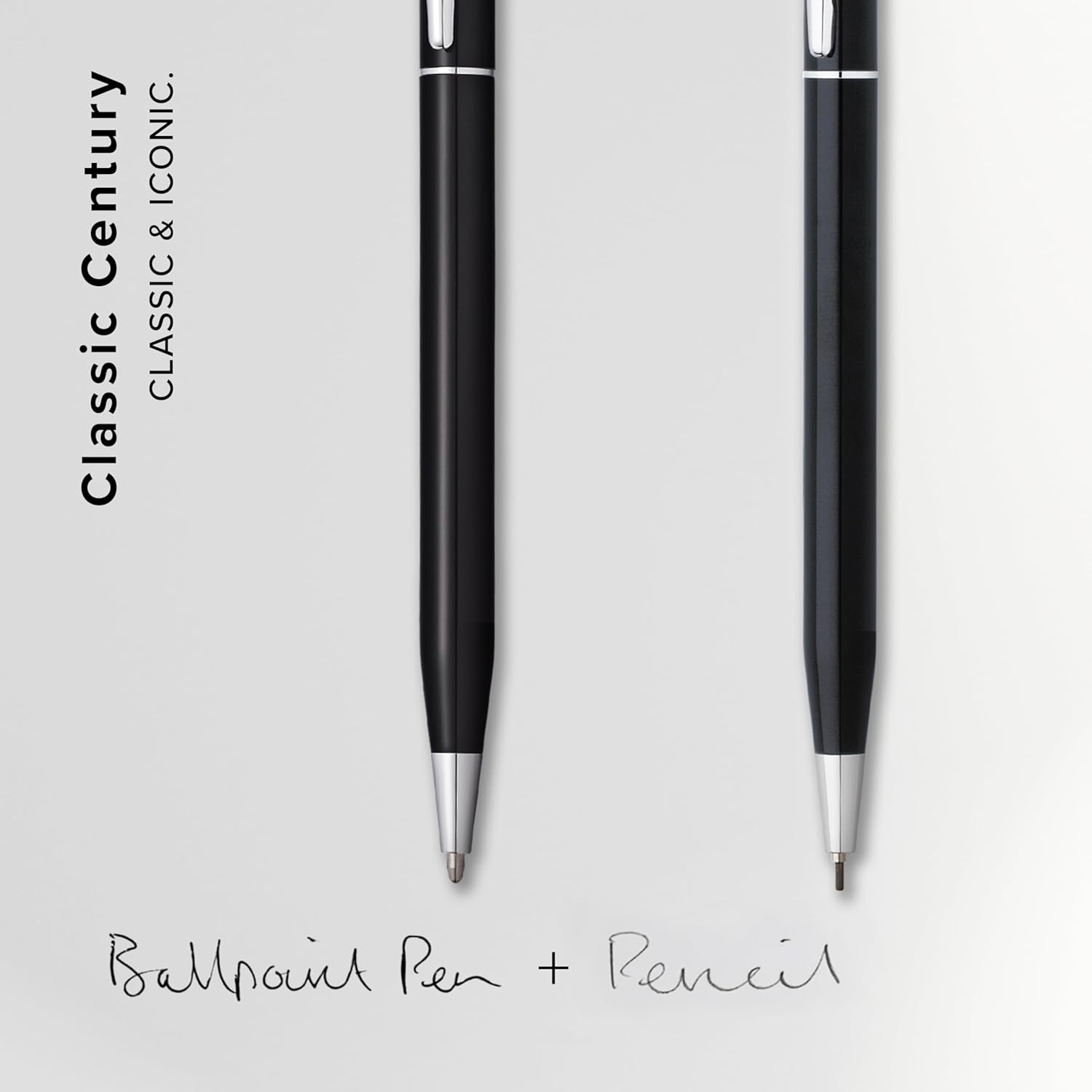 Cross Classic Century Black Lacquer Ballpoint Pen & 0.7mm Pencil Set (AT0081-77)