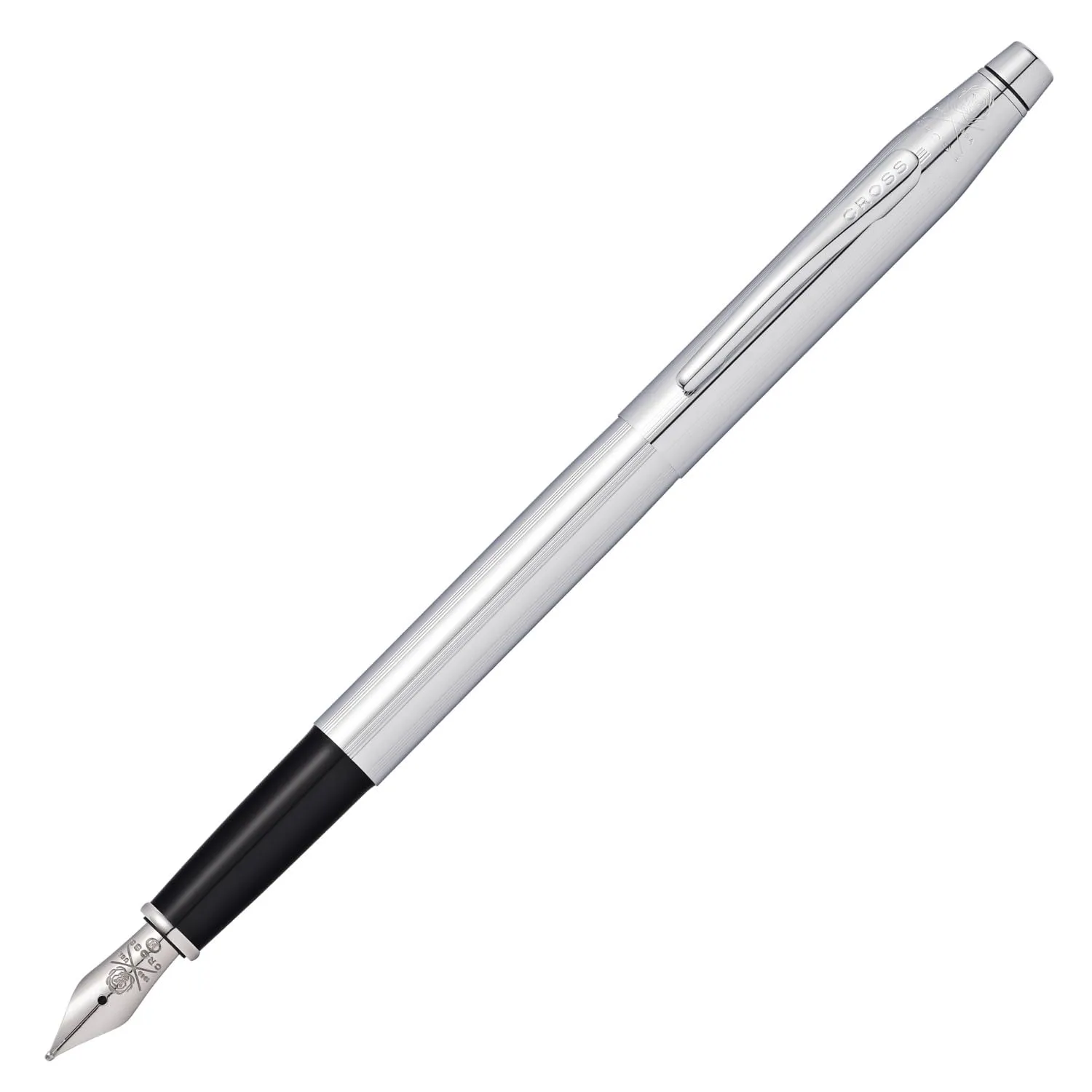 Cross Classic Century Chrome Fountain Pen with Chrome Appointments and Stainless Steel Fine Nib (AT0086-108FS)