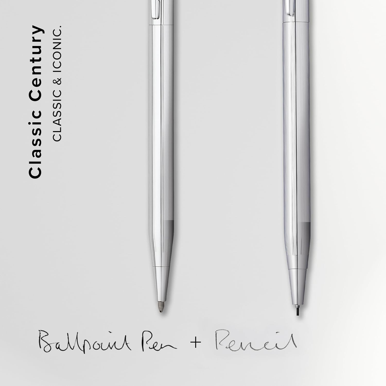 Cross Classic Century Lustrous Chrome Ballpoint Pen and 0.7mm Pencil Set (350105)