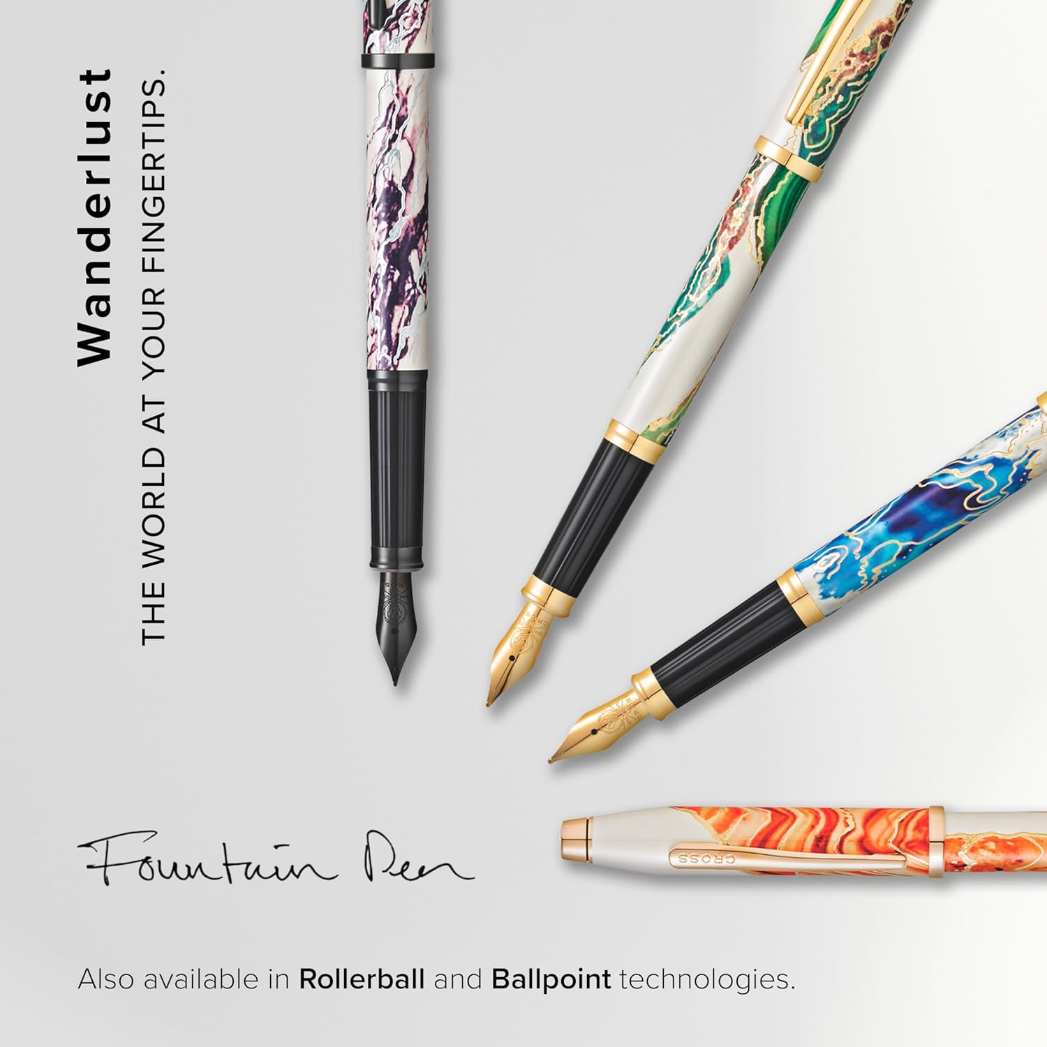 Cross Wanderlust Refillable Fountain Pen, Medium Nib, Includes Premium Gift Box - Borneo