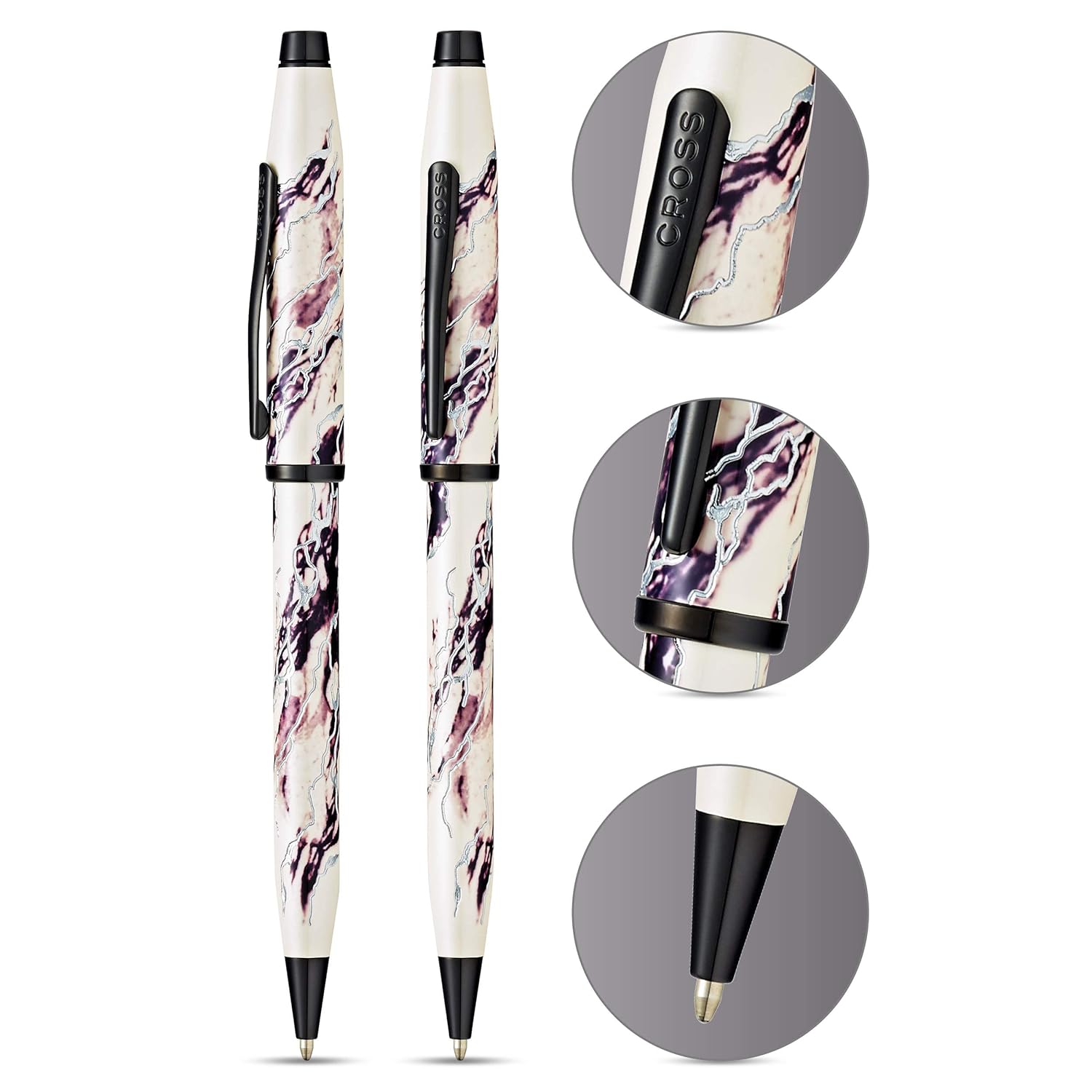Cross Wanderlust Everest with Chrome-Plated Engravings and Polished Black PVD Appointments Ballpoint Pen