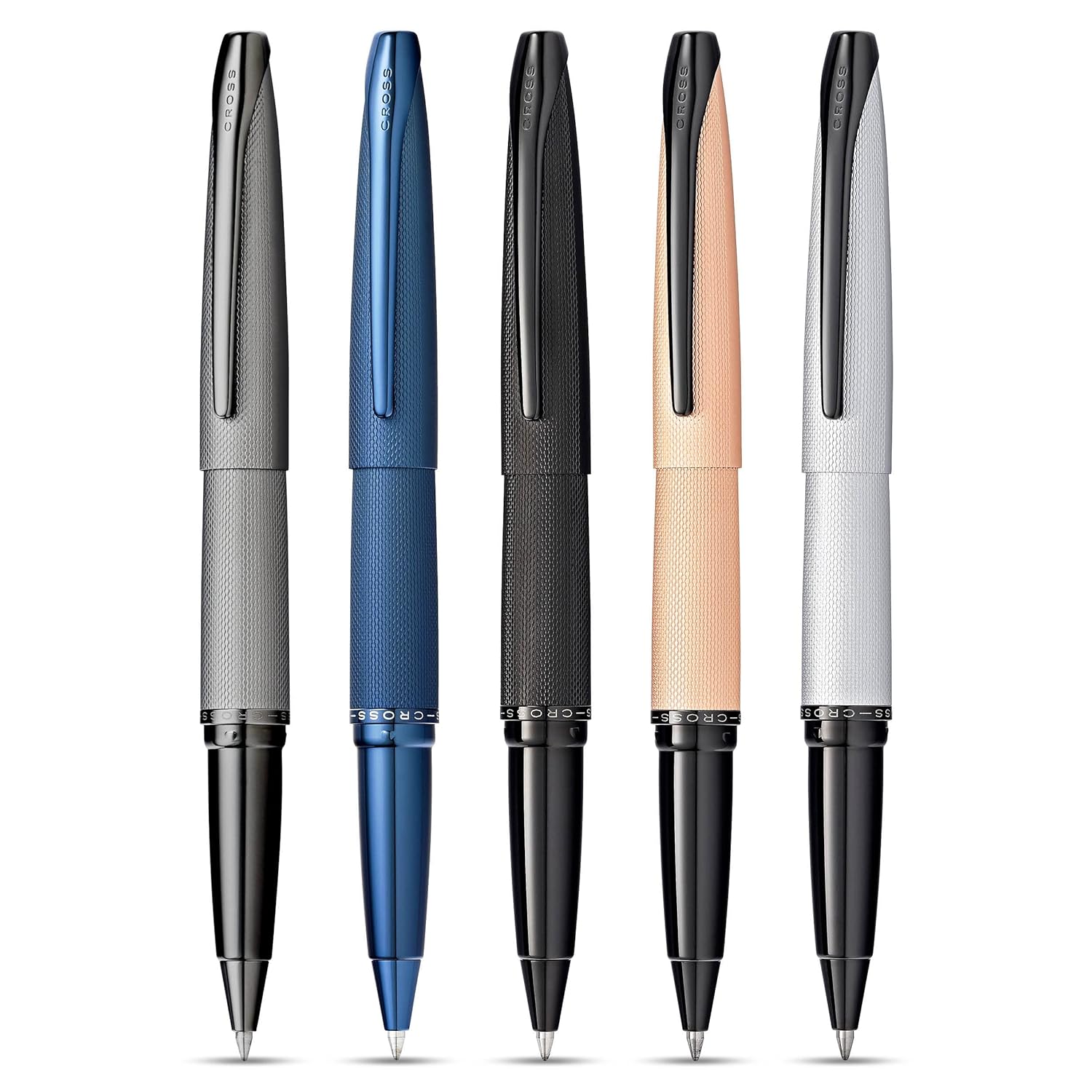 Cross ATX Brushed Rose Gold Polished Black PVD Trim Fountain Pen – Fine Nib