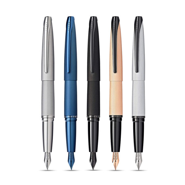 Cross ATX Executive Brushed  Rose Gold Fountain Pen with Polished Black PVD Trim – Medium Nib, Smooth Writing, Premium Gift Box