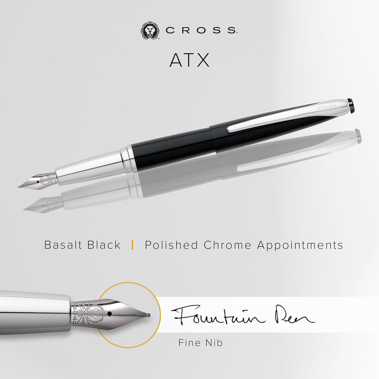 Cross ATX Basalt Black Fountain Pen Fine Nib