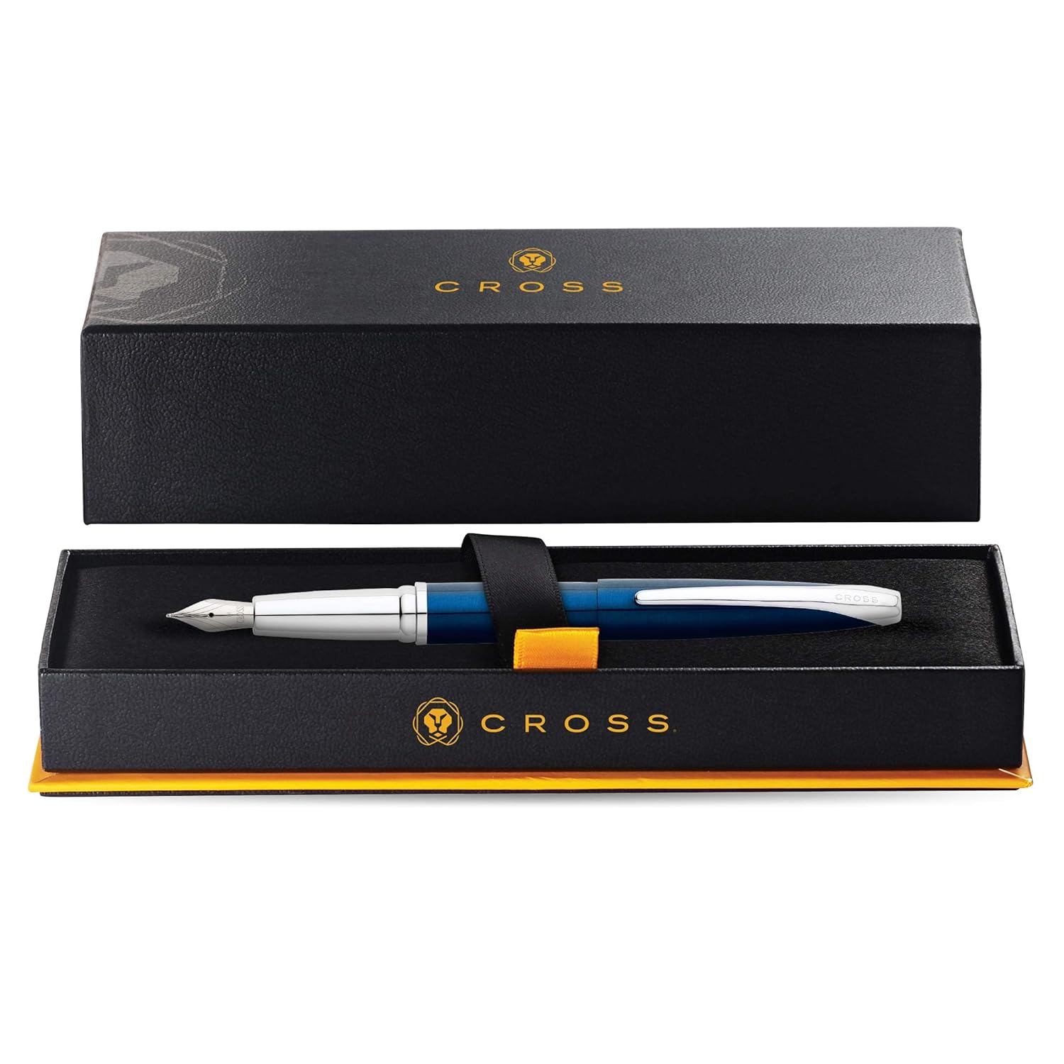 Cross ATX Translucent Blue Lacquer CT Fountain Pen – Medium Nib