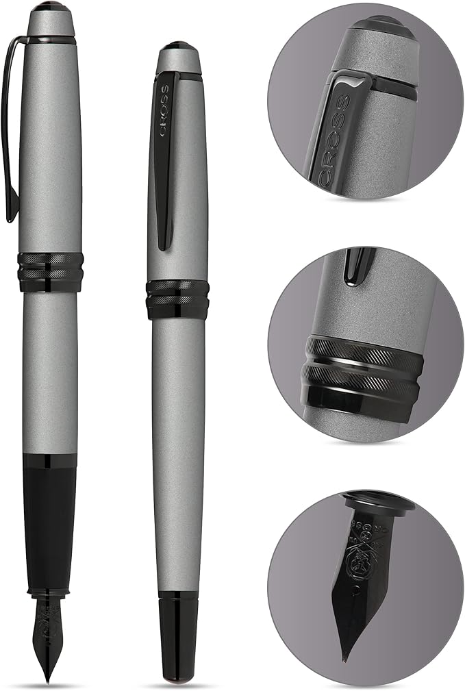 Cross Bailey Matte Grey Lacquer Fountain Pen EFNIB