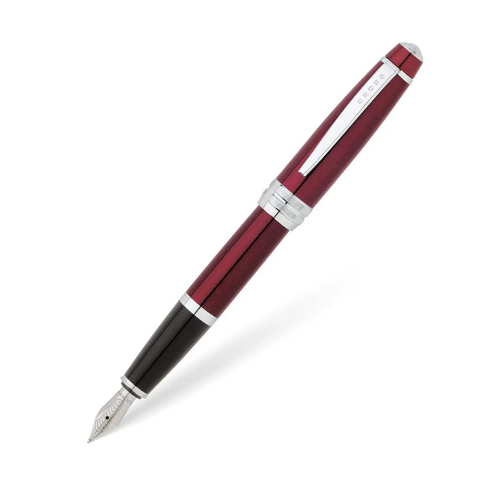 Cross Bailey Red Lacquer with Chrome Trim Fountain Pen – Medium Nib