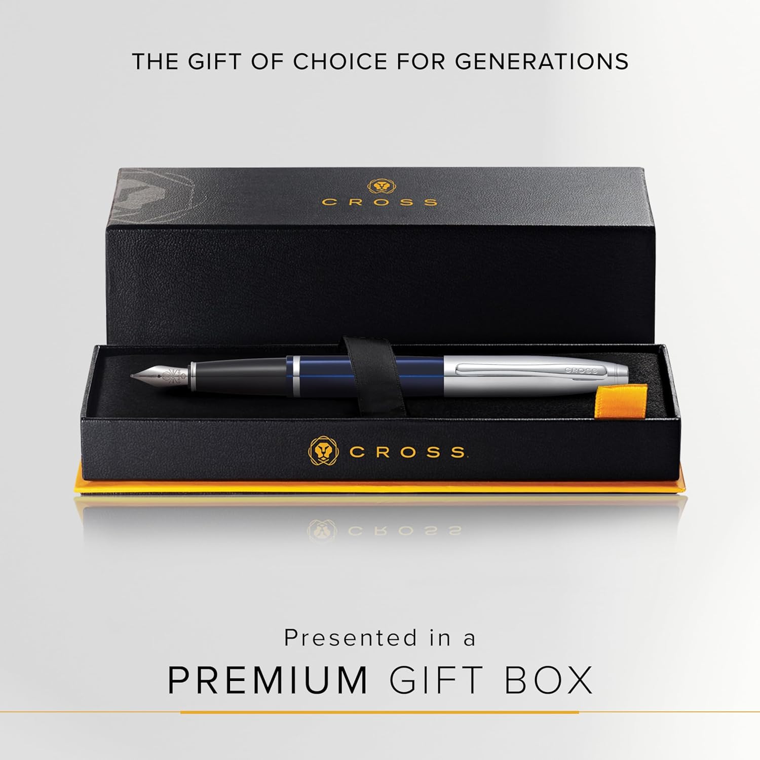 Cross Calais Chrome/Blue Lacquer Fountain Pen  M NIB