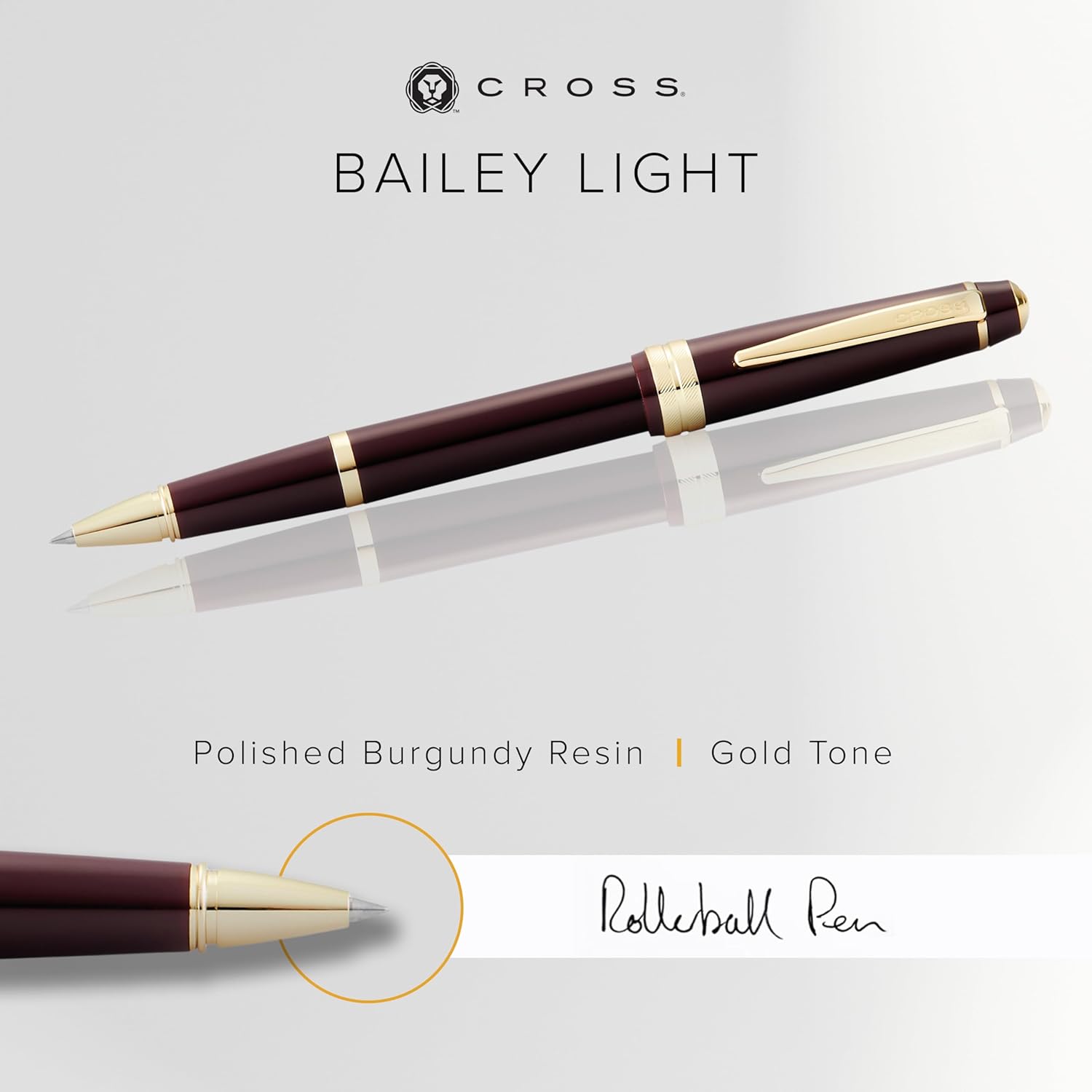 CROSS Bailey Light Polished Burgundy Resin Rollerball Pen