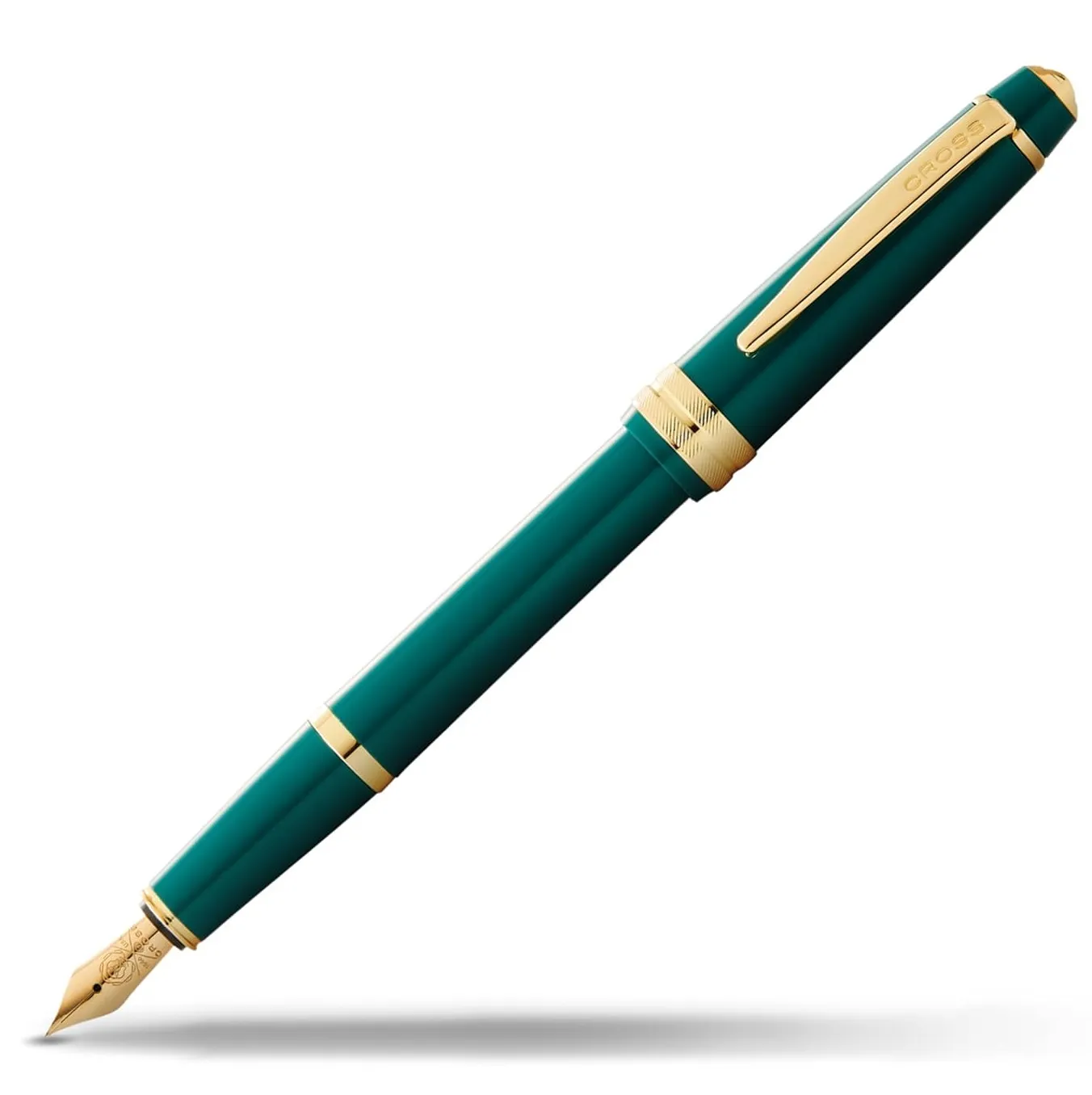 CROSS Bailey Light Polished Green Resin and Gold Tone Fountain Pen fine nib