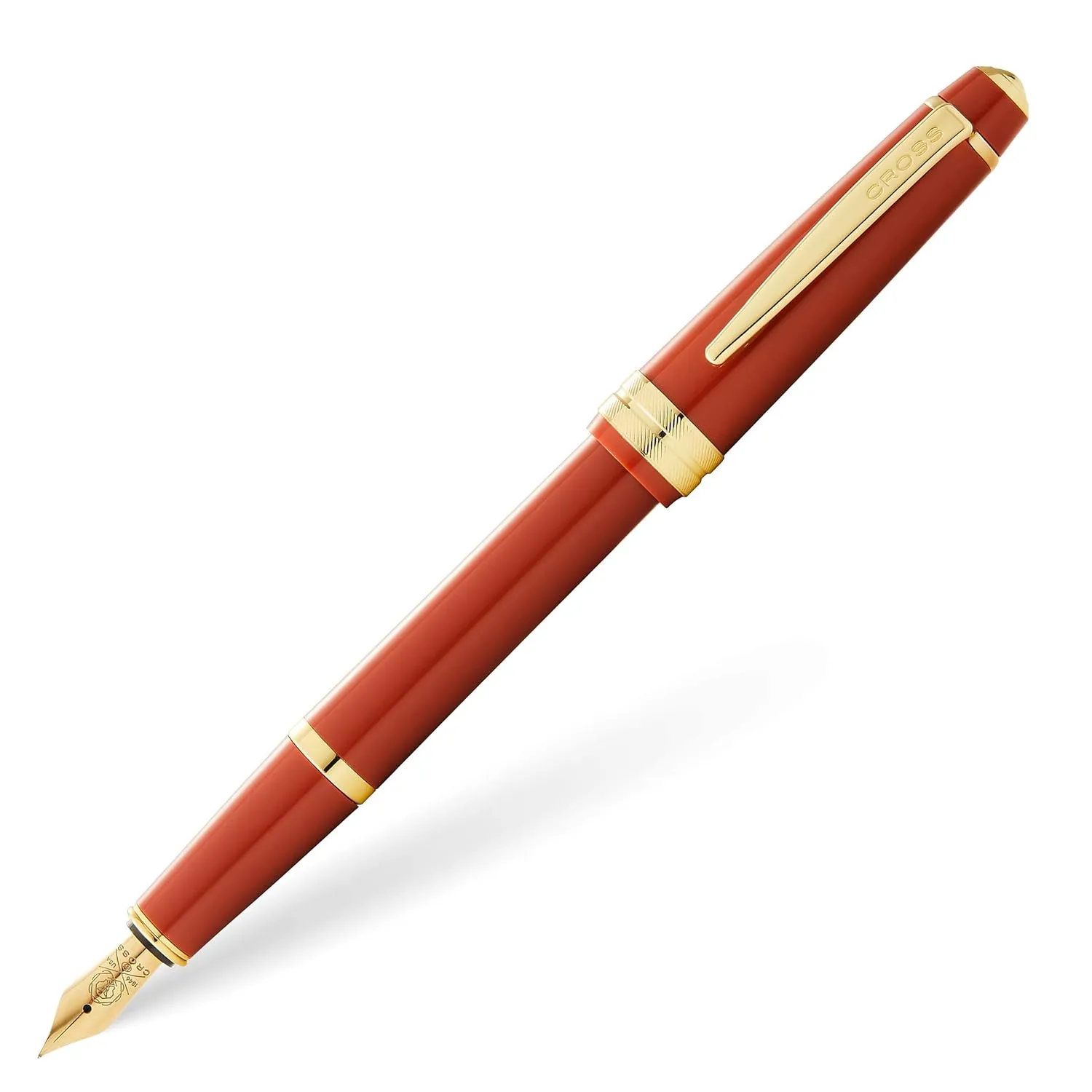 Cross BAILEY LIGHT POLISHED AMBER RESIN AND GOLD TONE FP– EF