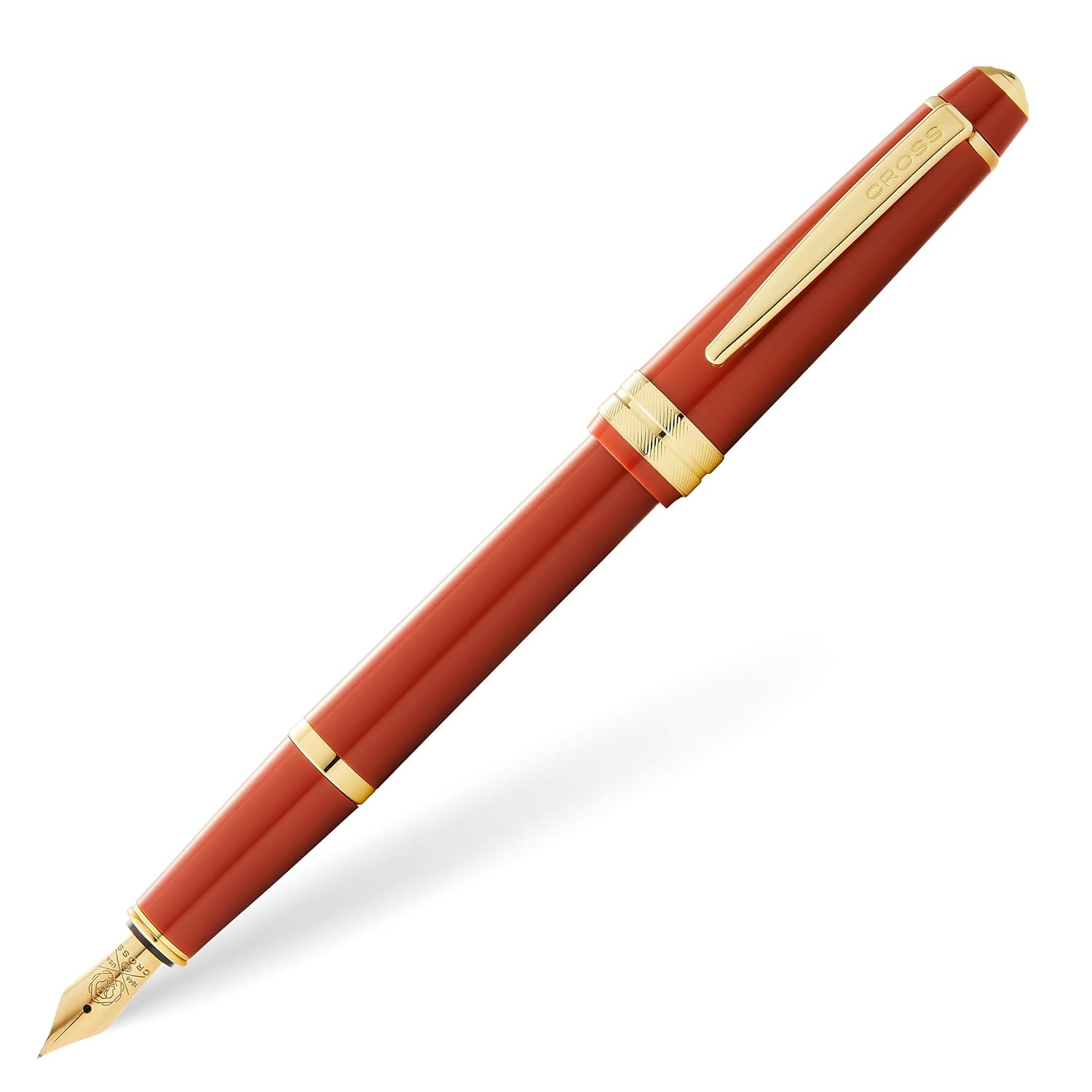 Cross BAILEY LIGHT POLISHED AMBER RESIN AND GOLD TONE FP– EF