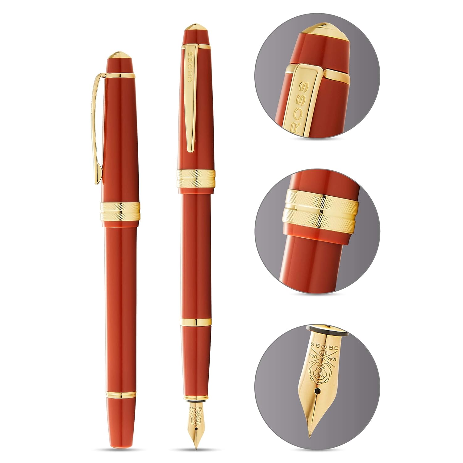Bailey Light™ Polished Amber Resin and Gold Tone FN FP