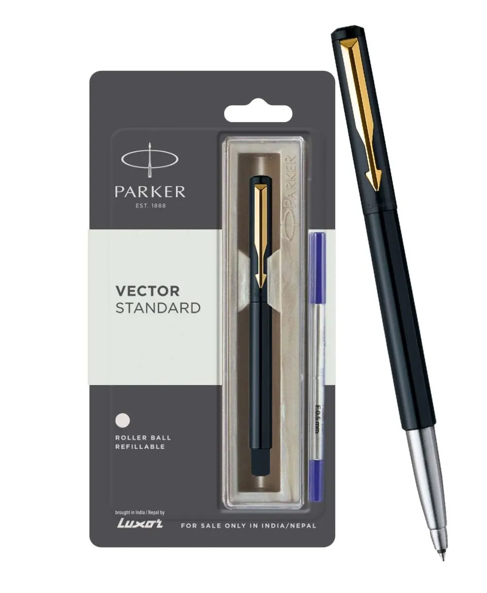 Parker Vector Standard Gold Trim Roller Ball Pen