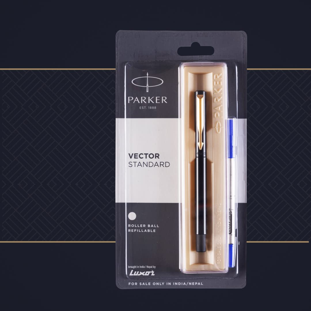 Parker Vector Standard Gold Trim Roller Ball Pen