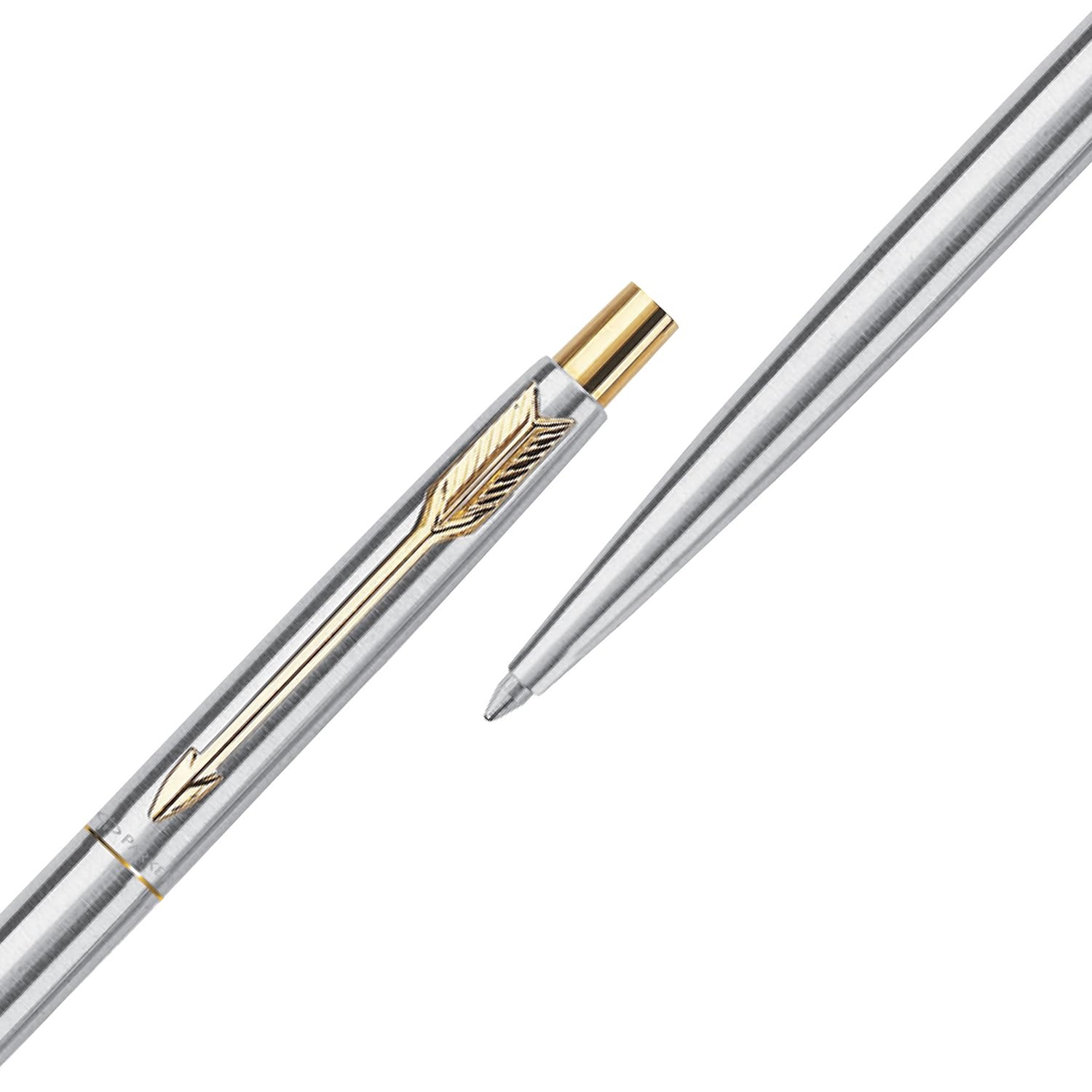 Parker Classic Stainless Steel Gold Trim Ball Pen