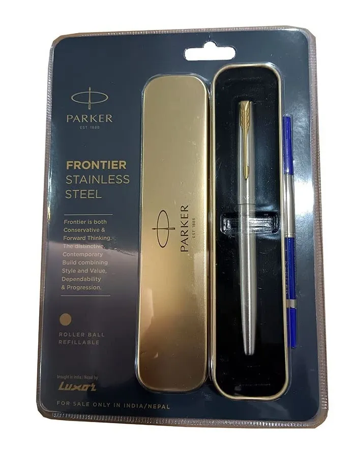 Parker Frontier Stainless Steel Roller Ball Pen, Refillable