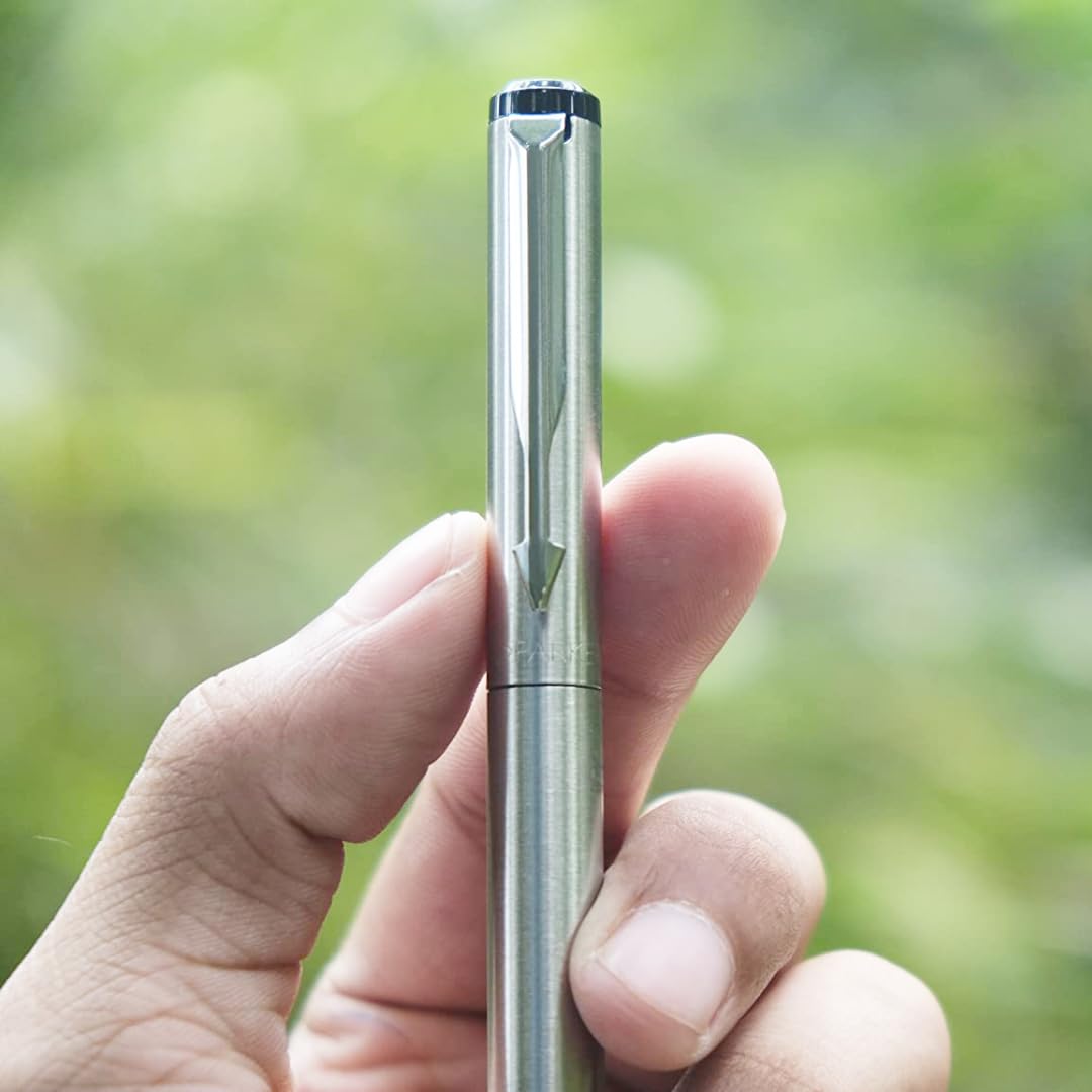 Parker Vector Stainless Steel Chrome Trim Roller Ball Pen