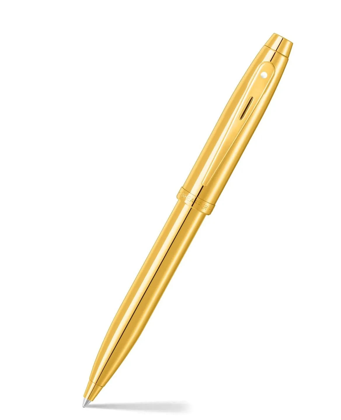 Sheaffer 100 9372 Glossy PVD Gold Rollerball Pen With PVD Gold Trim