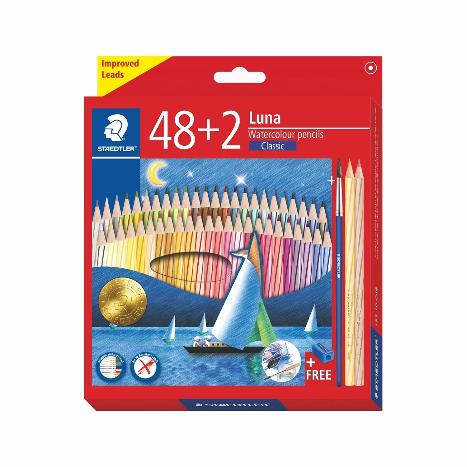 Staedtler Luna Classic Watercolour pencil set of (48+2) colour pencils