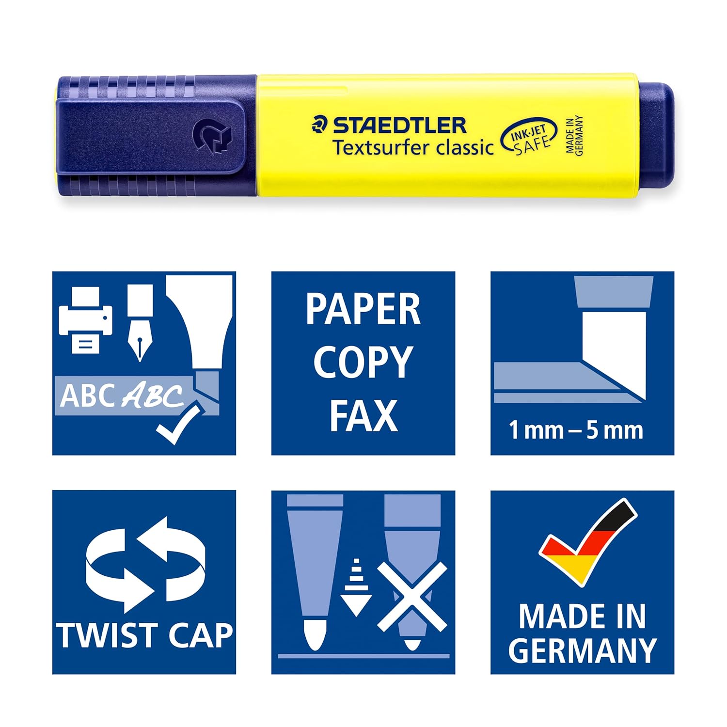 Staedtler Textsurfer Classic 364-1 Highlighter Pen - Yellow pack of 6