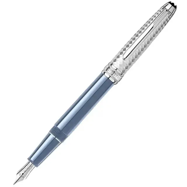 Montblanc Meisterstück Glacier Doue Blue Resin with Platinum-Coated Trim Fountain Pen