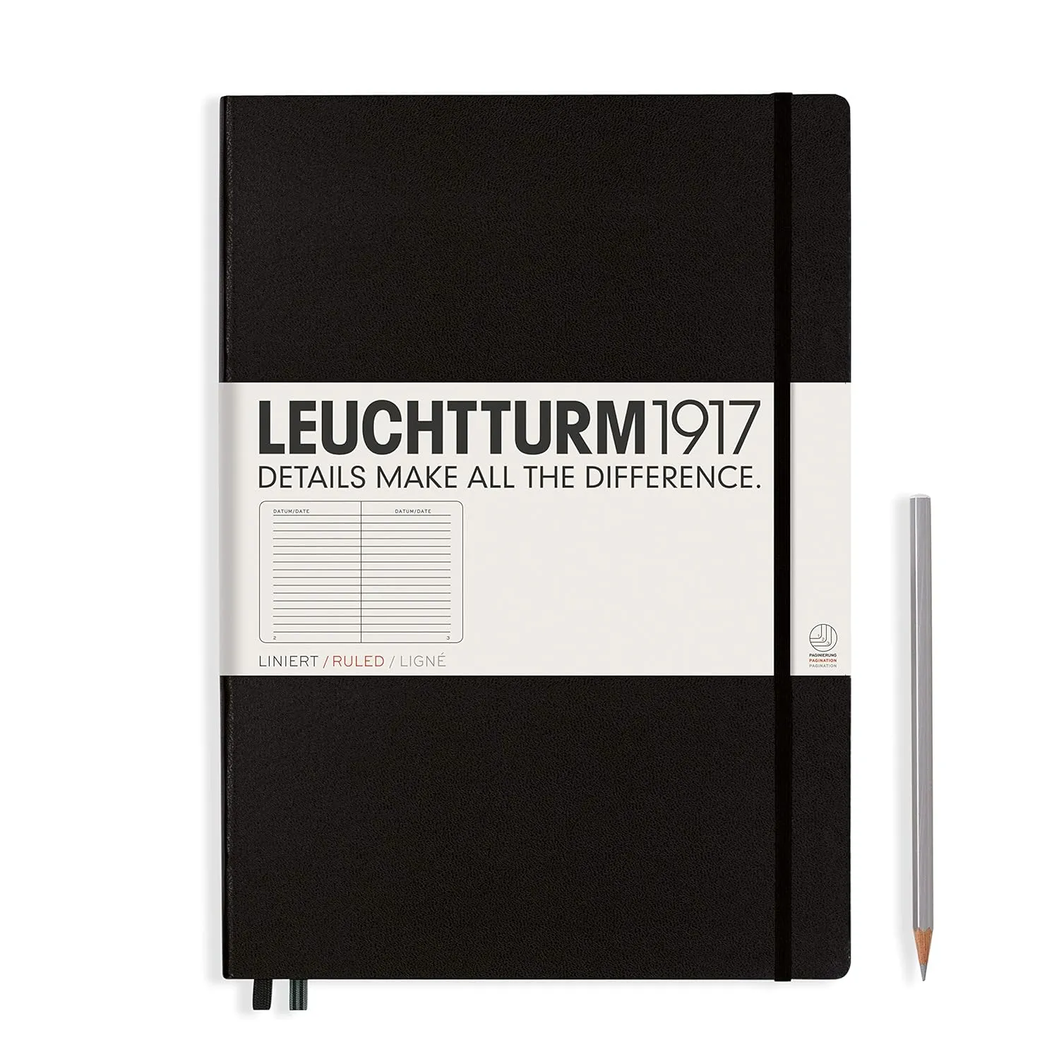 LEUCHTTURM1917 SQUARED NOTEBOOK- Master Classic A4+(235 pages) - BLACK