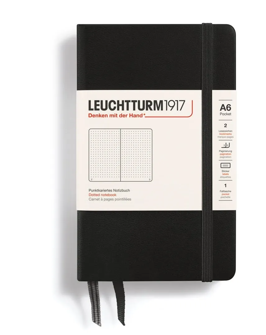 LEUCHTTURM1917 DOTTED NOTEBOOK A6 (187 Pages)-BLACK