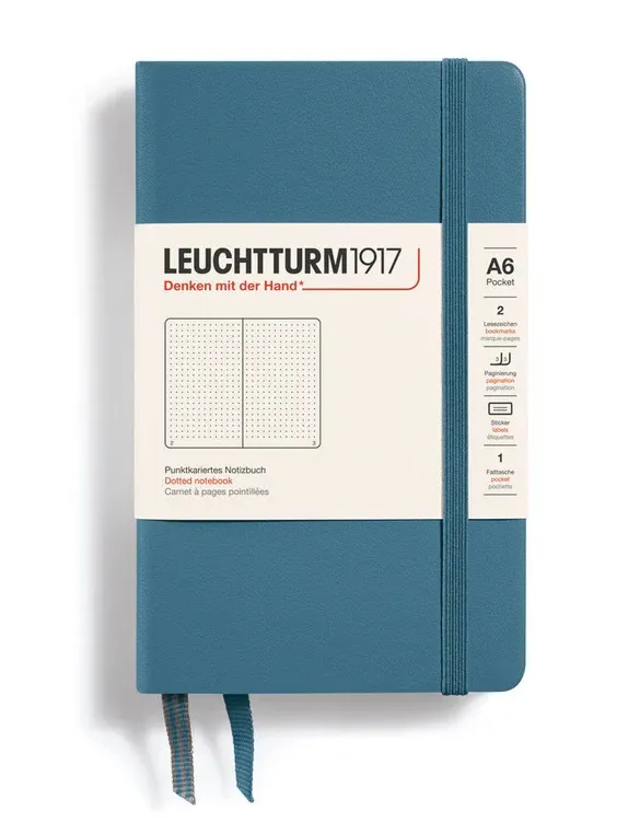 LEUCHTTURM1917 DOTTED NOTEBOOK A6 (187 Pages)-STONE BLUE
