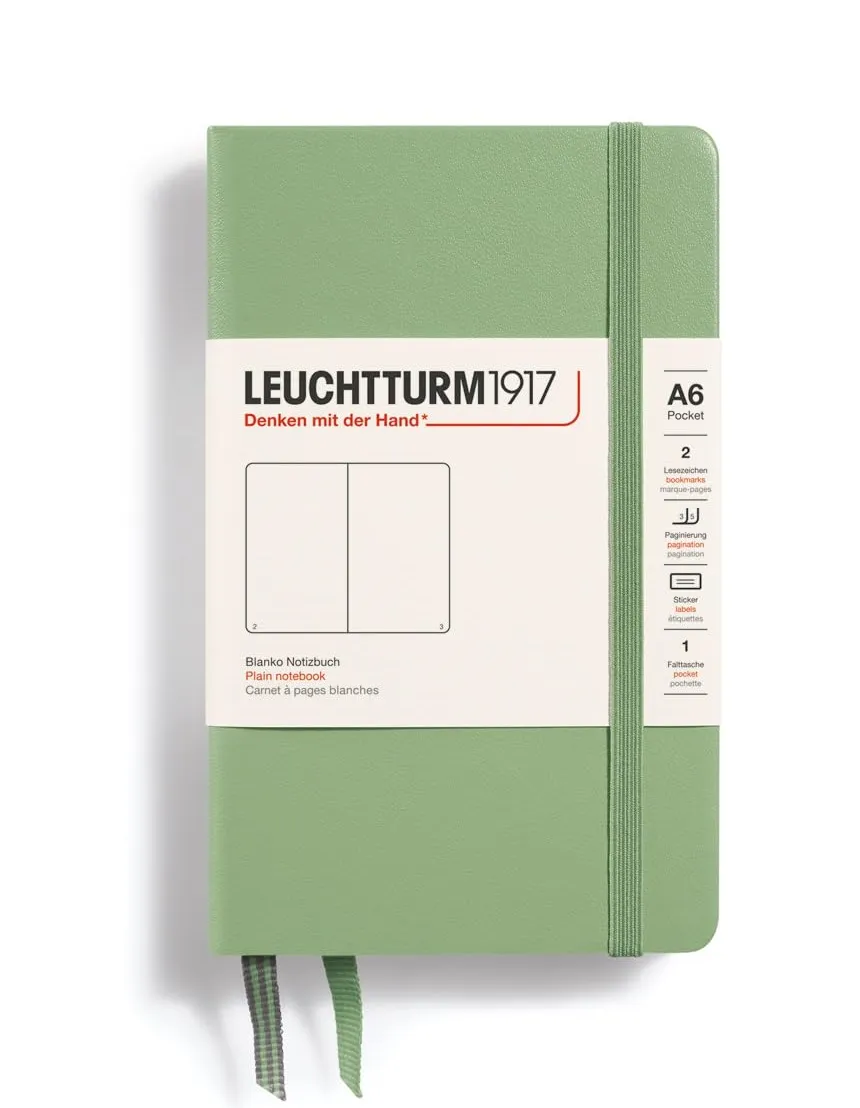 LEUCHTTURM1917 DOTTED NOTEBOOK A6 (187 Pages)-SAGE