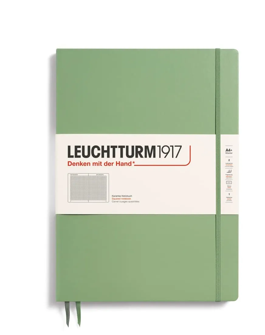 LEUCHTTURM1917 RULED NOTEBOOK  MASTER SLIM A4+ (123 Pages)-SAGE