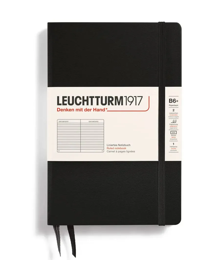 LEUCHTTURM1917 RULED NOTEBOOK-B6(219) - BLACK