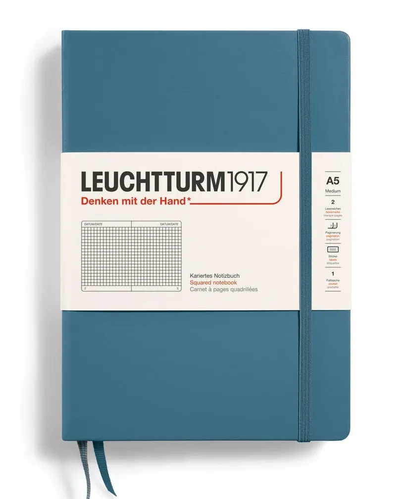 LEUCHTTURM1917 RULED NOTEBOOK-A5(251) - STONE BLUE