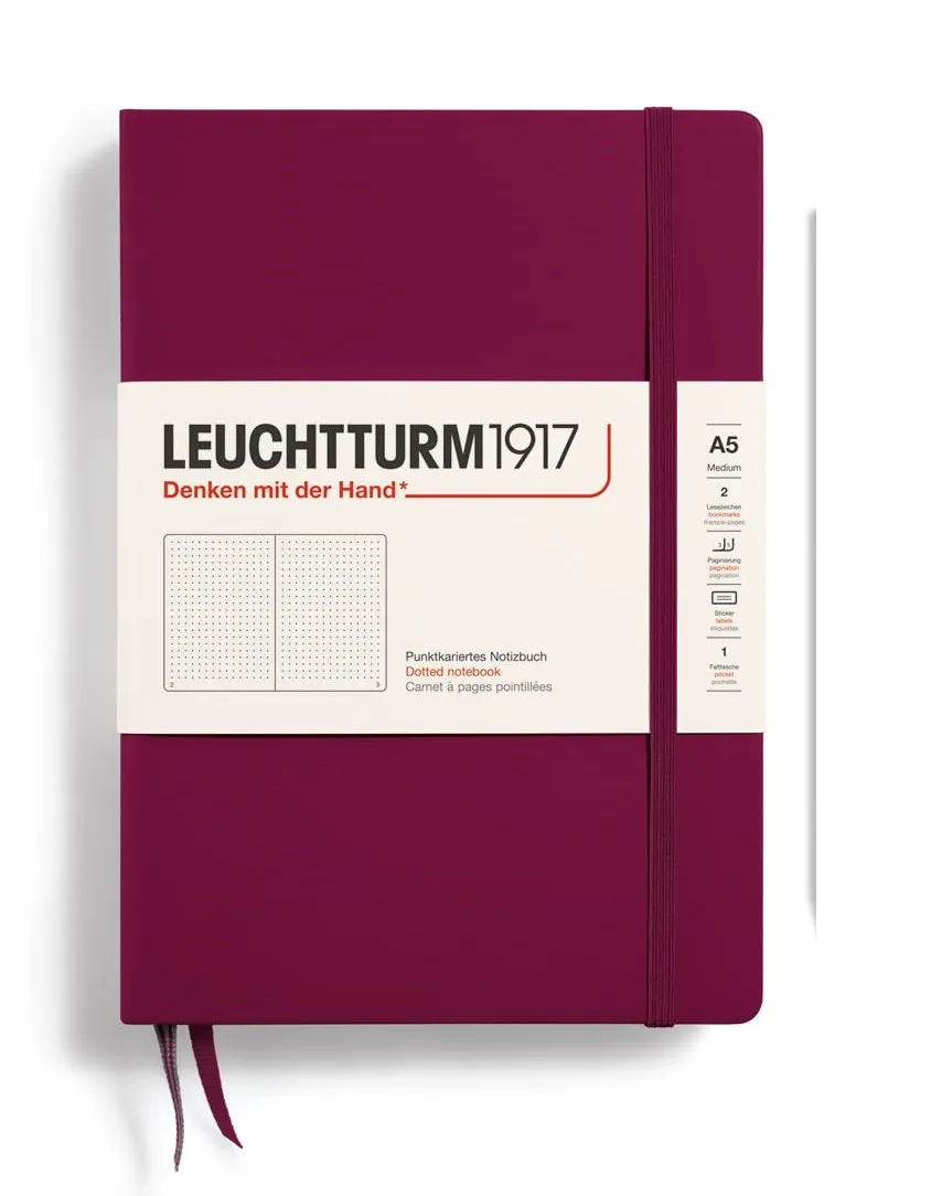 LEUCHTTURM1917 RULED NOTEBOOK-A5(251) - PORT RED
