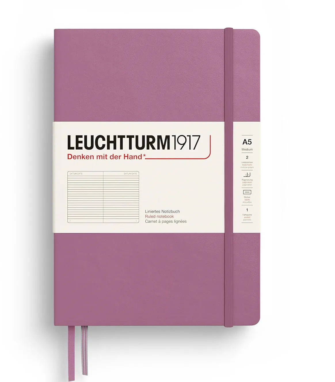 LEUCHTTURM1917 RULED NOTEBOOK-A5(251) - DUSTY ROSE