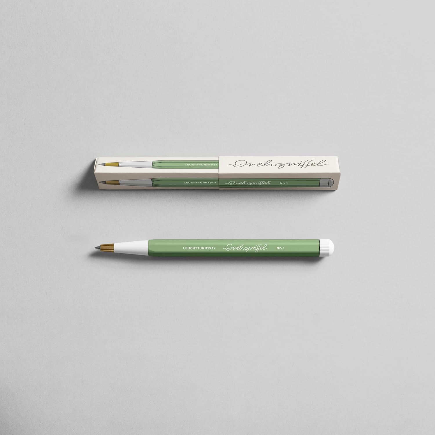LEUCHTTURM1917 Ball Point Pen with Royal Blue Ink  Sage Green Twist Mechanism