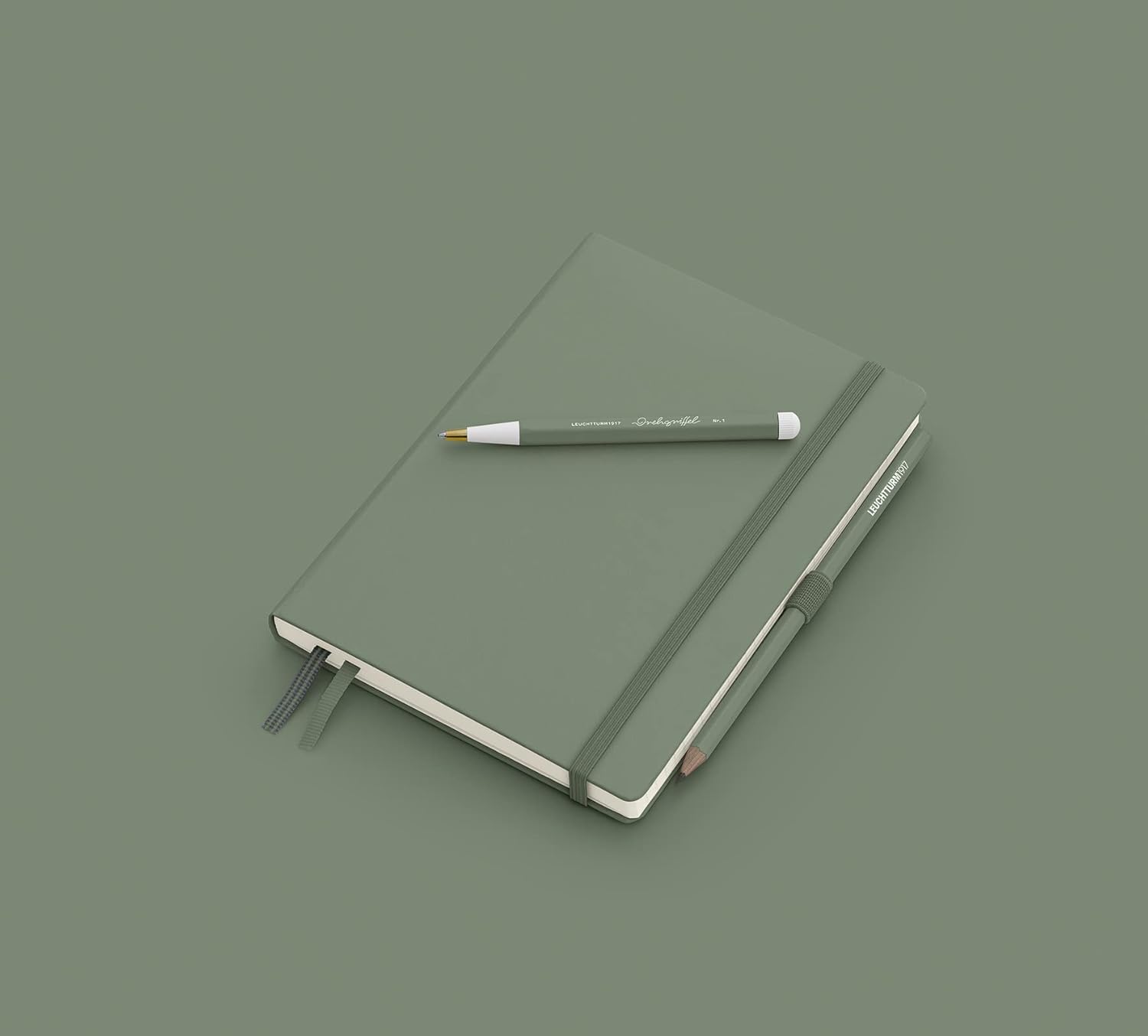 LEUCHTTURM1917 Ball Point Pen with Royal Blue Ink Olive Green | Twist Mechanism