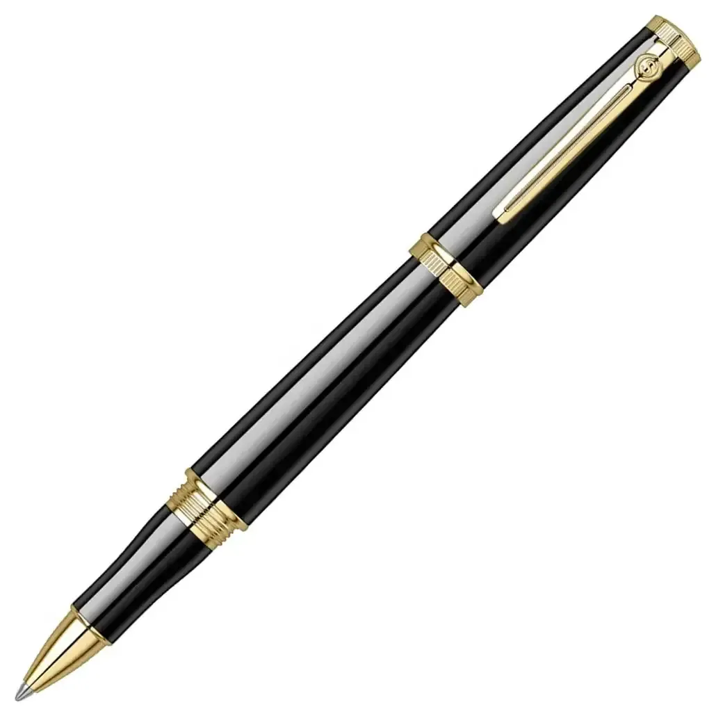 Scrikss Heritage 23k Gold Plated Rollerball Pen - Glossy Black