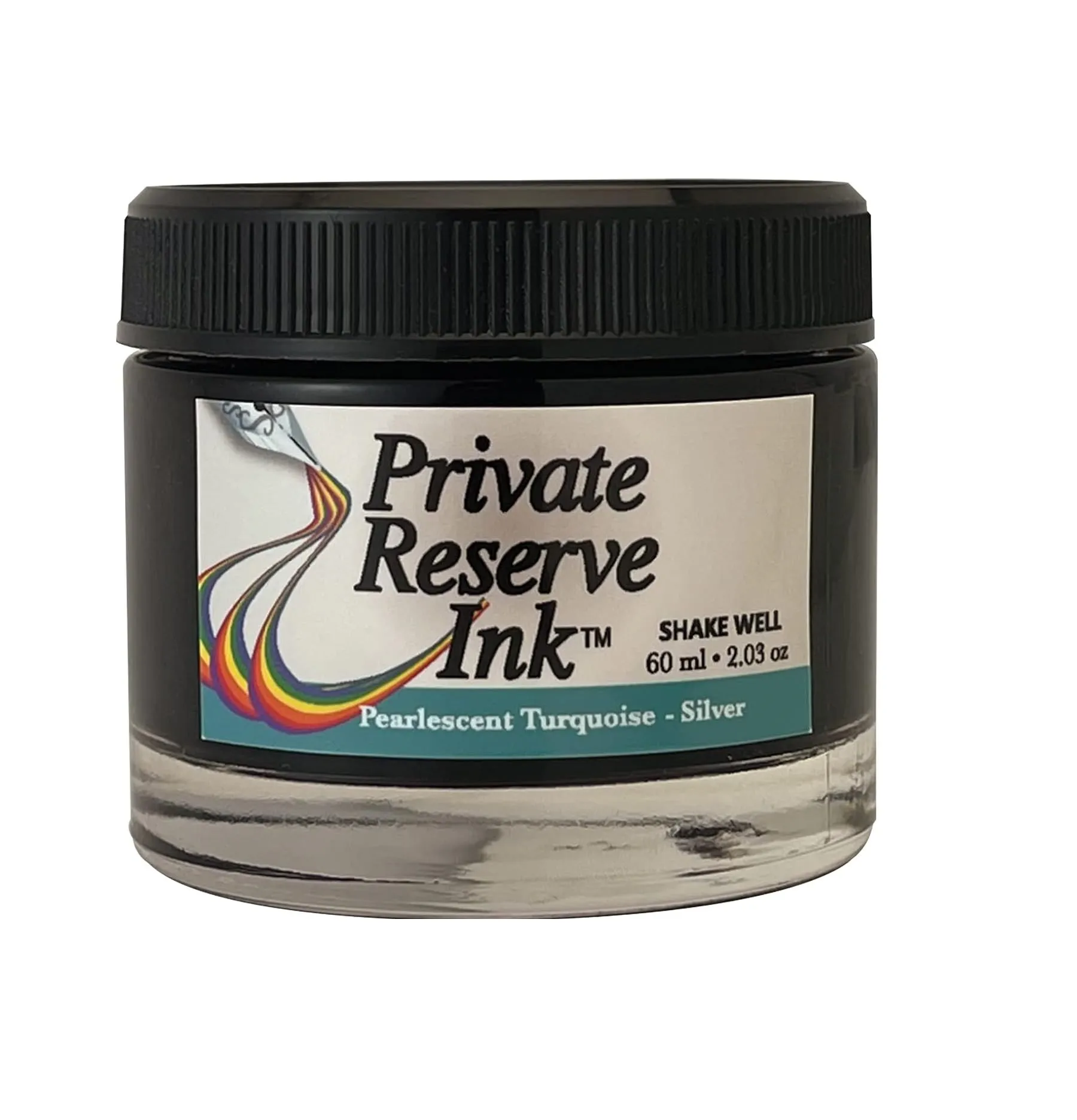 Private Reserve Ink PEARLESCENT - 60 ml Ink Bottle for Fountain Pen (Turquoise/Silver)