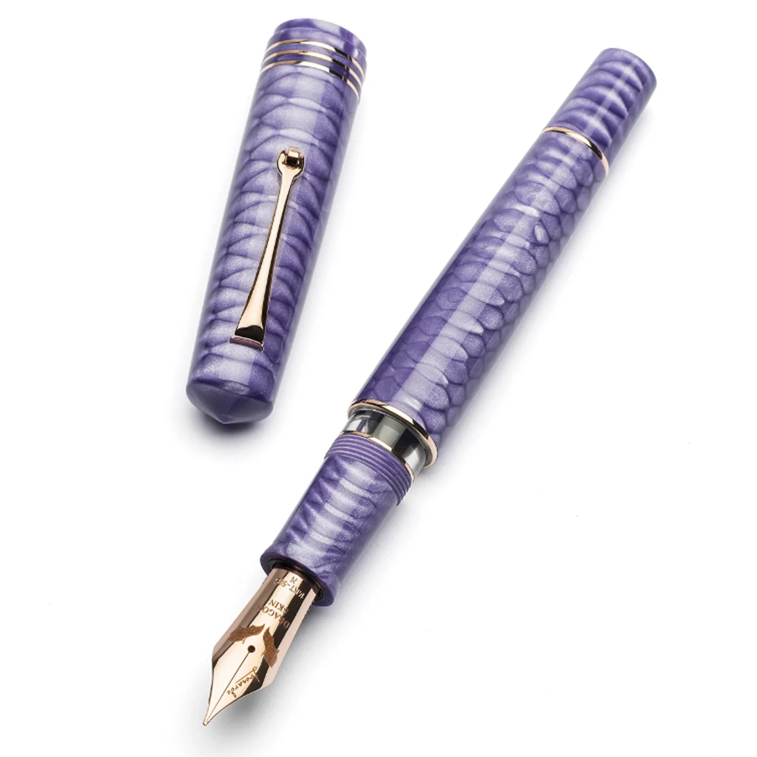 Leonardo MZ Grande 2.0 Dragon Skin No.8 14K Gold Fountain Pen - Purple RGT BROAD