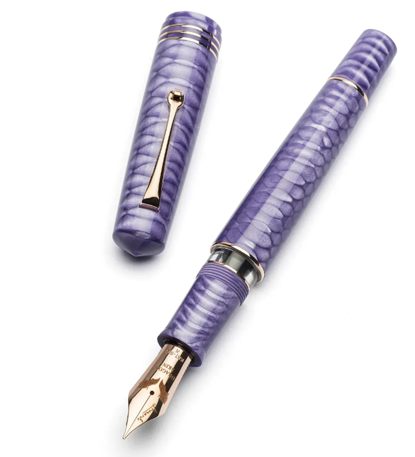 Leonardo MZ Grande 2.0 Dragon Skin No.8 14K Gold Fountain Pen - Purple RGT