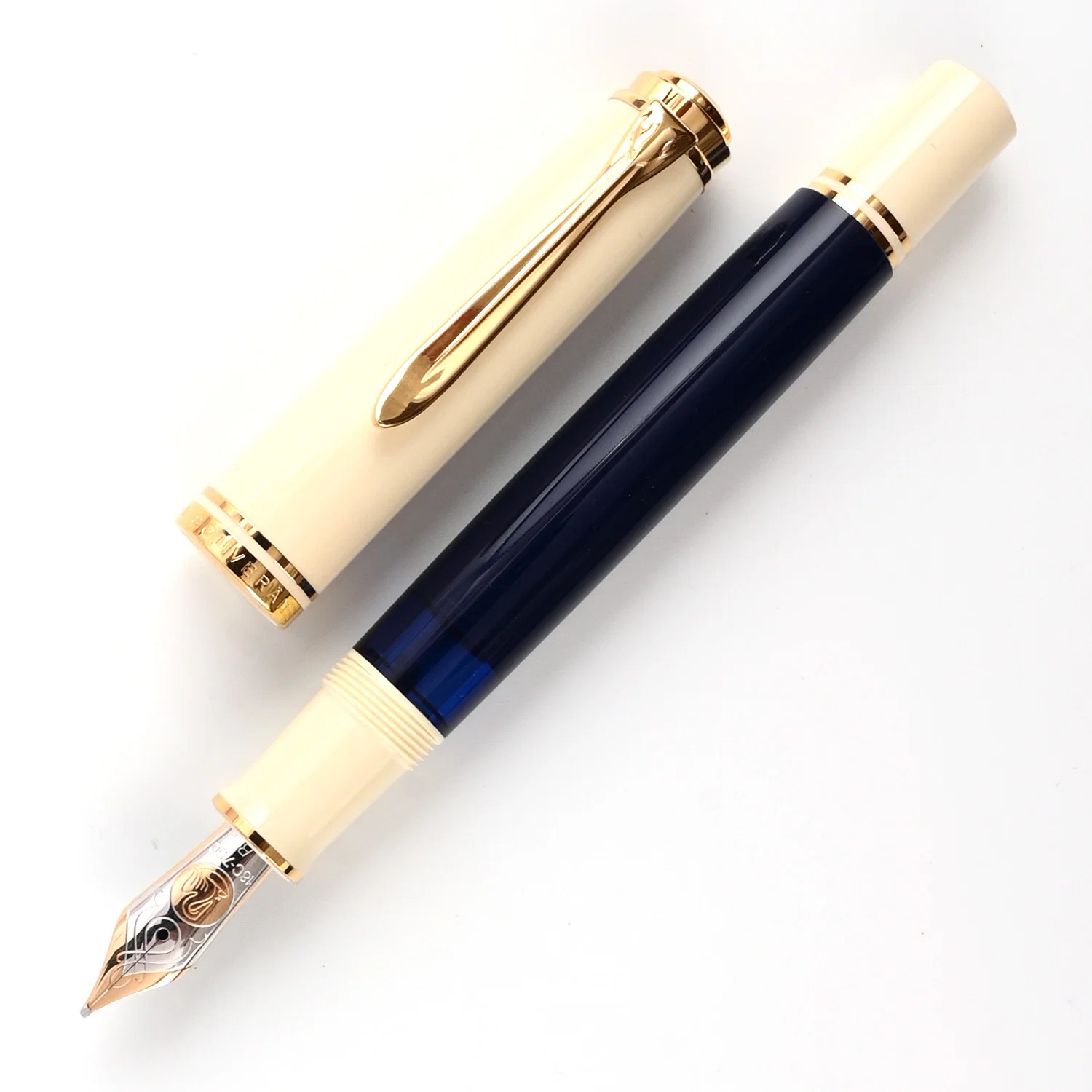 Pelikan M800 Fountain Pen - Cream Blue GT (Special Edition)  Extra Fine